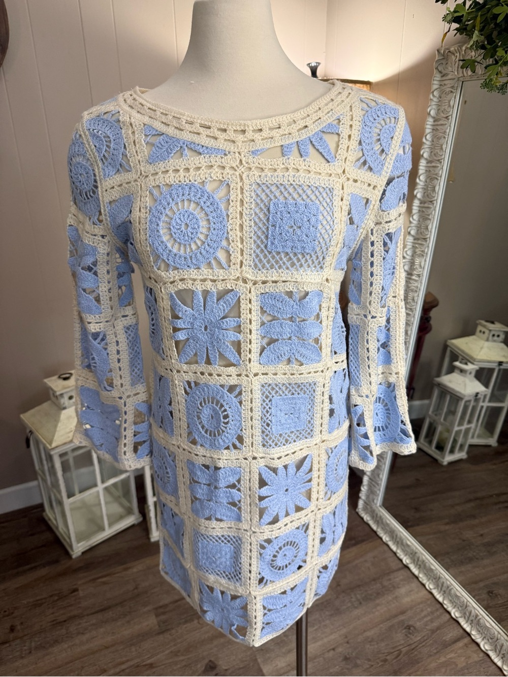 Rebellion Again • Granny Square Crochet Mini Dress